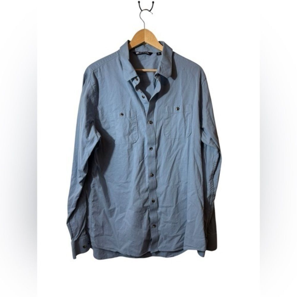 TRAVIS MATHEW XL Men's Blue Button-Up Shirt l/s